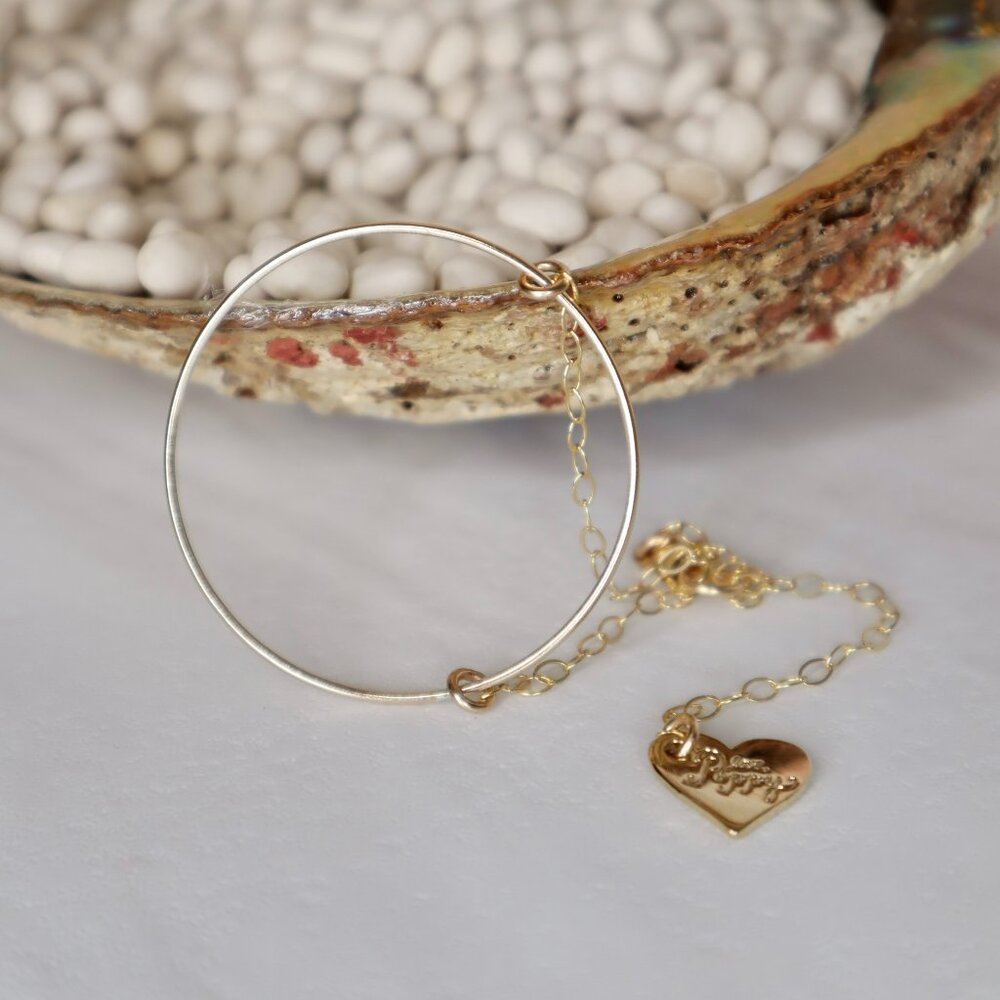 Delicate Circle Chain Bracelet 14K Gold